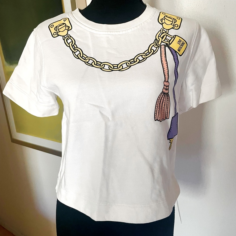 Moschino crop tshirt with design